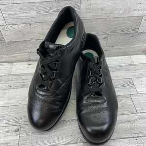 SAS Free Time Black Leather Low Top Lace-Up Sneaker Shoes Women 11.5M No Insoles